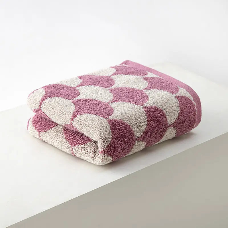 Pink Thickened and Enlarged Cotton Hand Towels - 3 Pack (34x74cm) - Soft and Absorbent Bath Towels for Adults - Home &