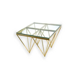 Pinnacle Gold Side Table - Clear Glass - Furniture > Bedroom