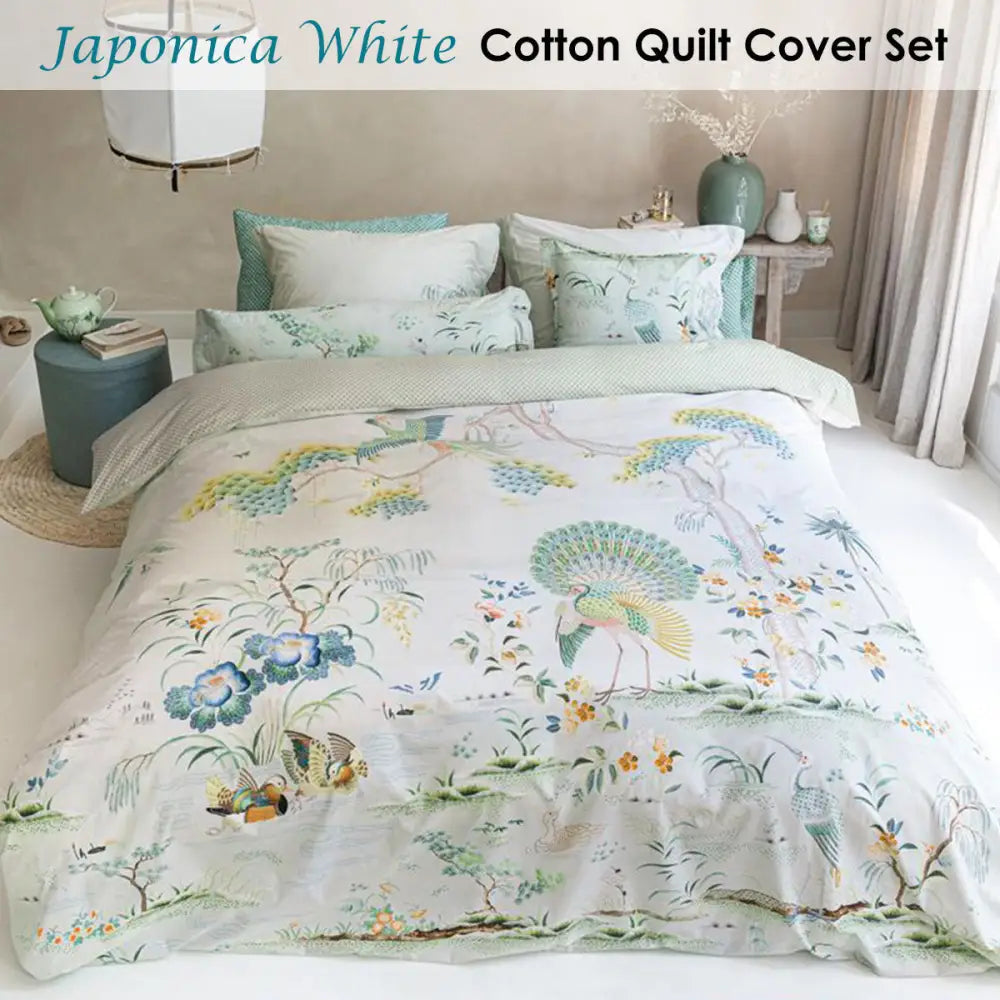 PIP Studio Japonica White Quilt Cover Set Queen - Home & Garden > Bedding