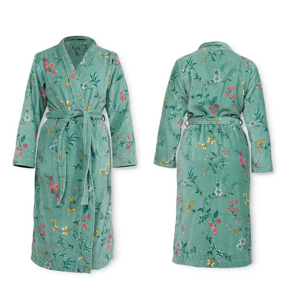 PIP Studio Les Fleurs Cotton Bath Robe Green M - Home & Garden > Bathroom Accessories > Bath Towels & Robes