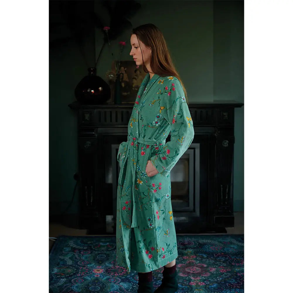 PIP Studio Les Fleurs Cotton Bath Robe Green XXL - Home & Garden > Bathroom Accessories > Bath Towels & Robes