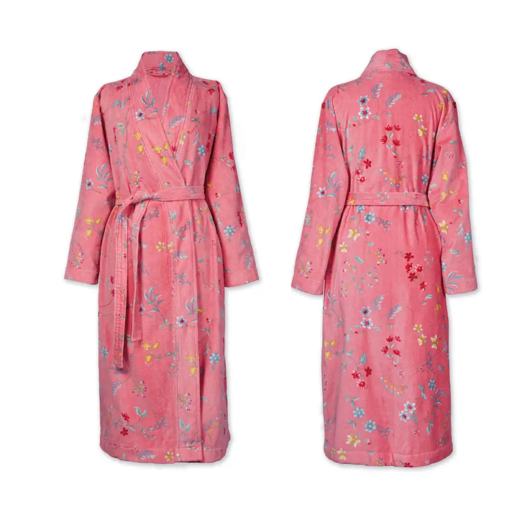 PIP Studio Les Fleurs Cotton Bath Robe Pink M - Home & Garden > Bathroom Accessories > Bath Towels & Robes