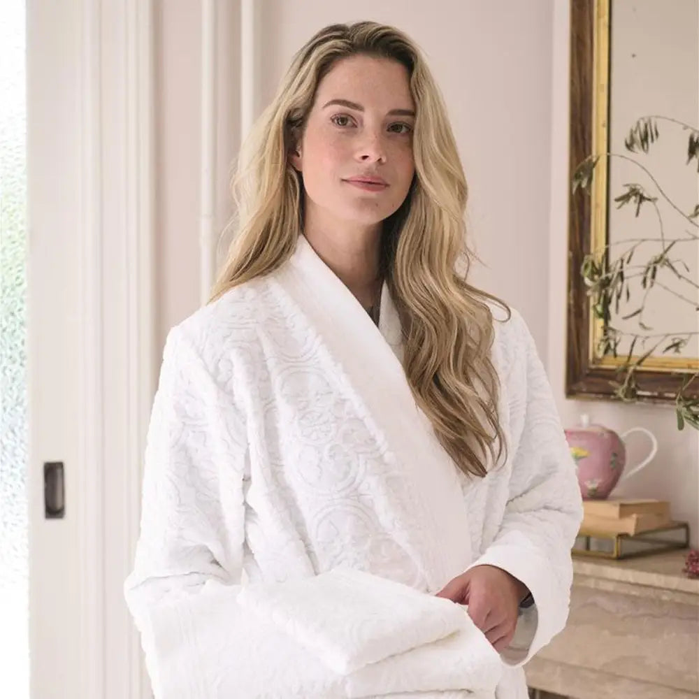 PIP Studio Mosaic de Pip White Cotton Bathrobe Medium - Home & Garden > Bathroom Accessories > Bath Towels & Robes