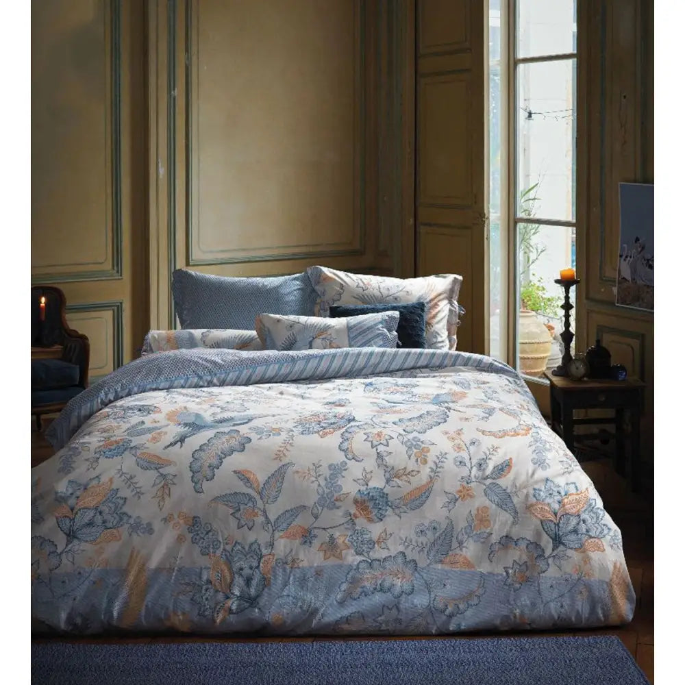 PIP Studio Royal Birds Blue 100% Cotton Quilt Cover Set Queen - Home & Garden > Bedding