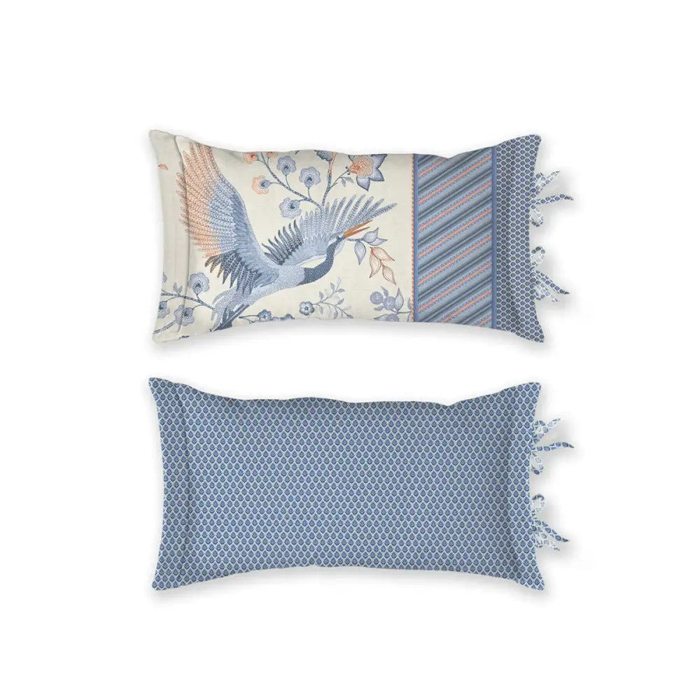 PIP Studio Royal Birds Blue Oblong Cushion - Home & Garden > Bedding
