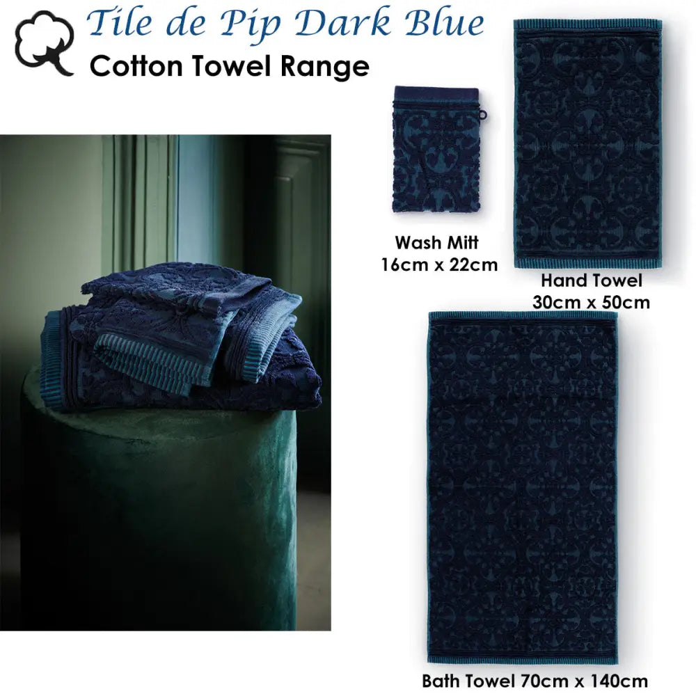 PIP Studio Tile de Pip Dark Blue Wash Mitt 16cm x 22cm - Home & Garden > Curtains > Curtains & Drapes