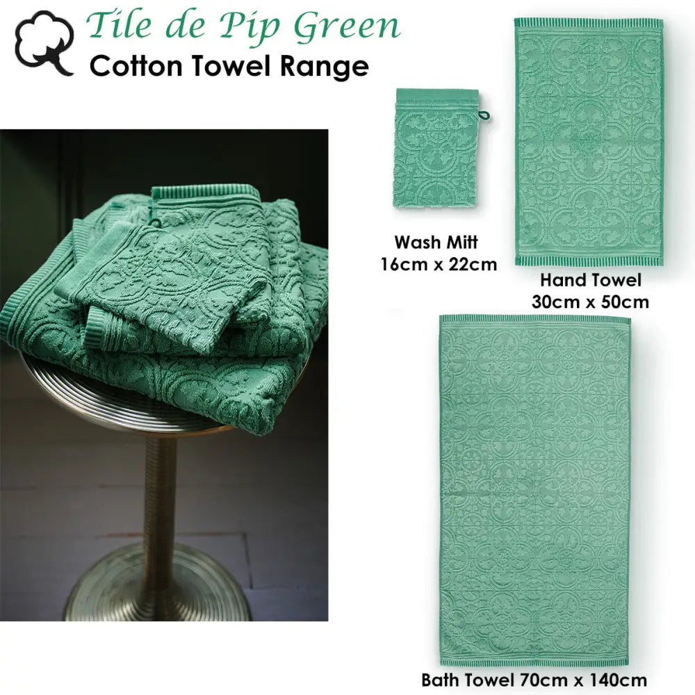 PIP Studio Tile de Pip Green Wash Mitt 16cm x 22cm - Home & Garden > Pool & Accessories > Beach Towels