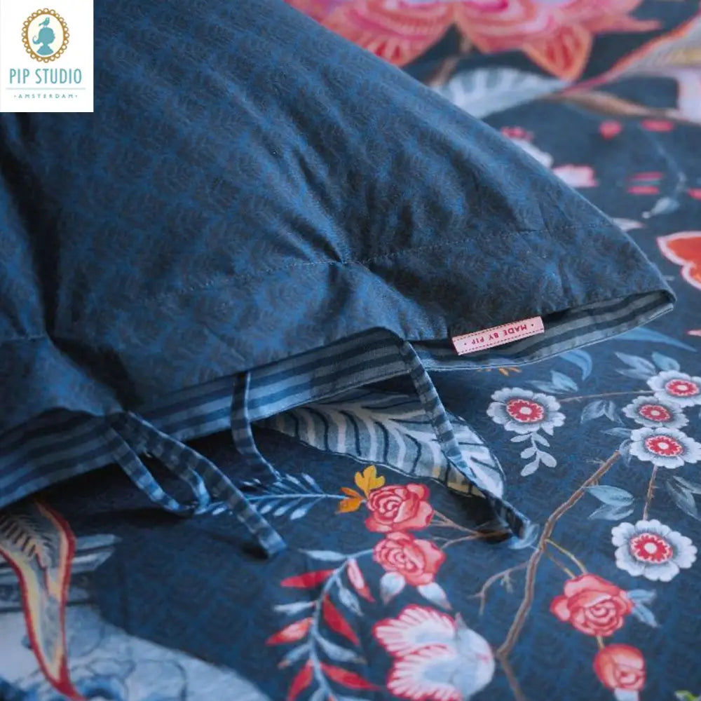 PIP Studio Tree of Life Dark Blue 100% Cotton Quilt Cover Set Queen - Home & Garden > Bedding