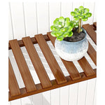 Plant Stand Outdoor Indoor Garden Wood Bamboo Shelf Folding 100CM Length - Furniture > Office