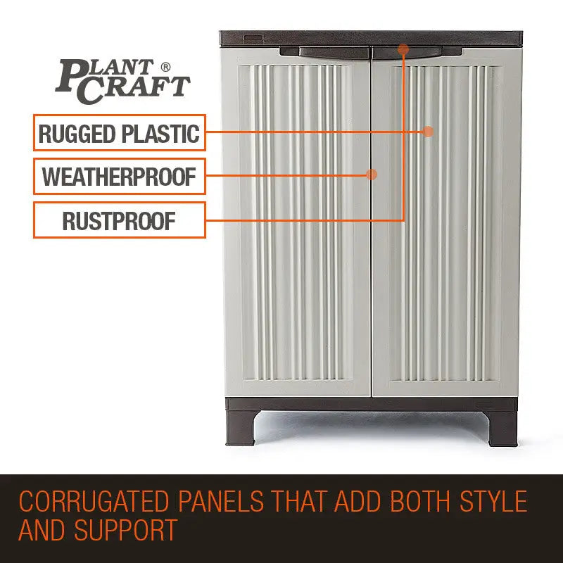 PLANTCRAFT Outdoor Storage Cabinet Lockable Cupboard Shed Carport Garage - Furniture > Outdoor