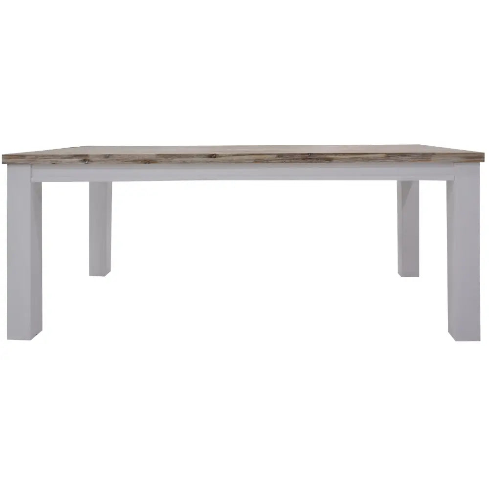 Plumeria 7pc Dining Set 190cm Table 6 Chair Solid Acacia Wood - White Brush - Furniture > Dining