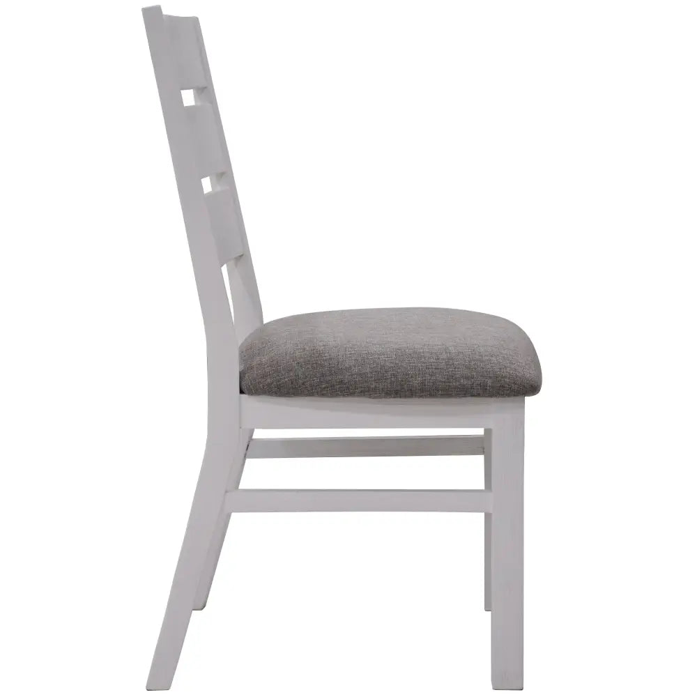 Plumeria 7pc Dining Set 190cm Table 6 Chair Solid Acacia Wood - White Brush - Furniture > Dining