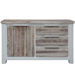 Plumeria Buffet Table 145cm 1 Door 3 Drawer Solid Acacia Timber - White Brush - Furniture > Living Room