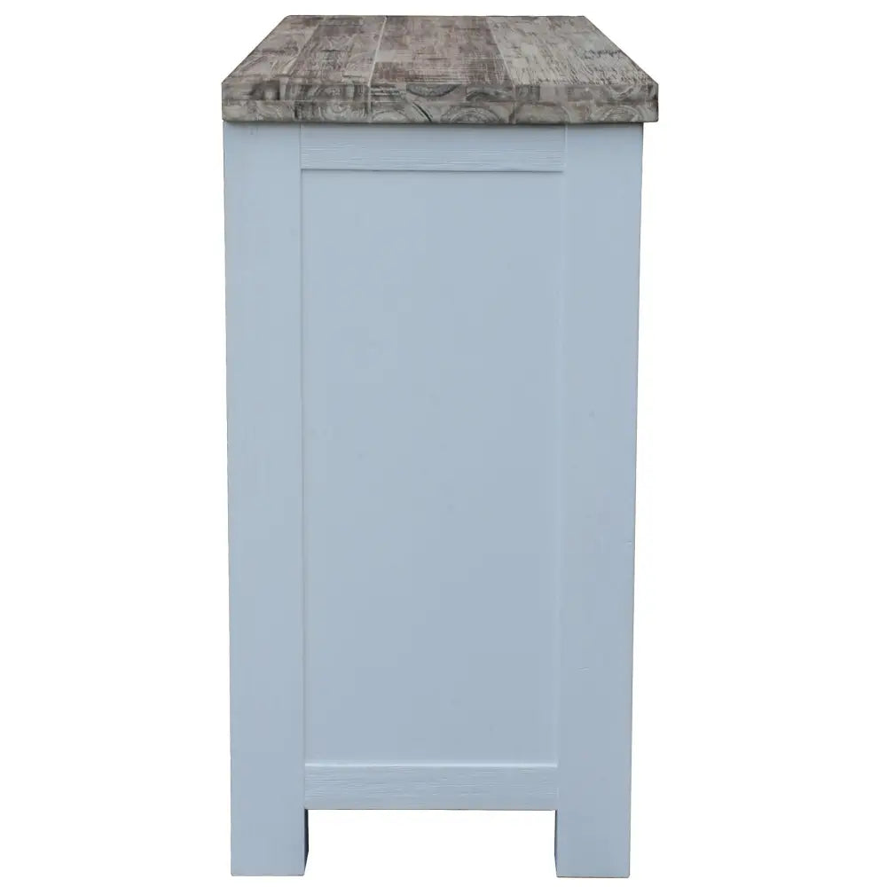 Plumeria Buffet Table 145cm 1 Door 3 Drawer Solid Acacia Timber - White Brush - Furniture > Living Room