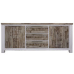 Plumeria Buffet Table 200cm 2 Door 3 Drawer Solid Acacia Timber - White Brush - Furniture > Living Room