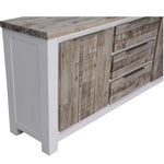 Plumeria Buffet Table 200cm 2 Door 3 Drawer Solid Acacia Timber - White Brush - Furniture > Living Room