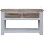 Plumeria Console Hallway Entry Table 130cm Solid Acacia Timber Wood -White Brush - Furniture > Living Room