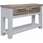 Plumeria Console Hallway Entry Table 130cm Solid Acacia Timber Wood -White Brush - Furniture > Living Room