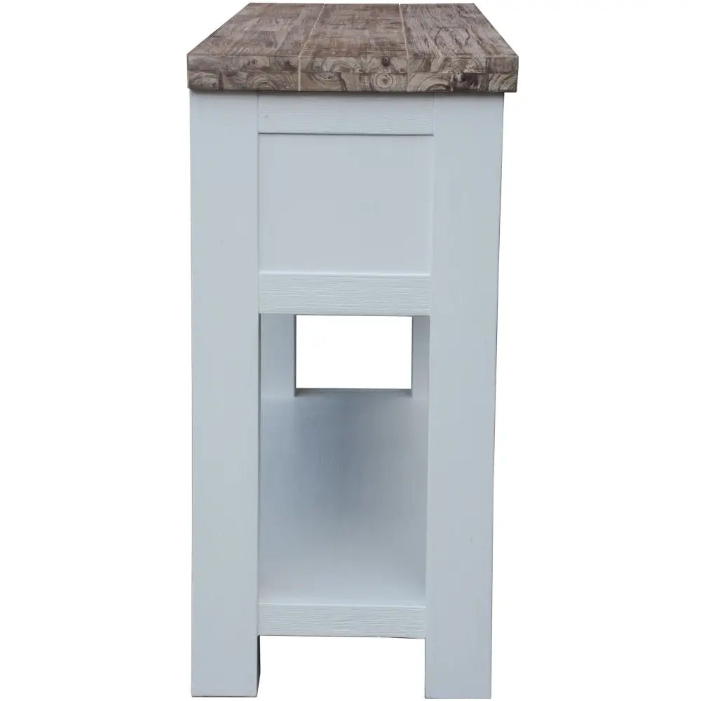 Plumeria Console Hallway Entry Table 130cm Solid Acacia Timber Wood -White Brush - Furniture > Living Room