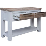 Plumeria Console Hallway Entry Table 130cm Solid Acacia Timber Wood -White Brush - Furniture > Living Room