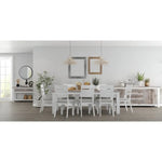 Plumeria Dining Table 190cm Solid Acacia Wood Home Dinner Furniture -White Brush - Furniture > Dining