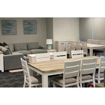 Plumeria Dining Table 190cm Solid Acacia Wood Home Dinner Furniture -White Brush - Furniture > Dining