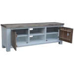 Plumeria ETU Entertainment TV Unit 176cm 2 Door Solid Acacia Timber -White Brush - Furniture > Living Room