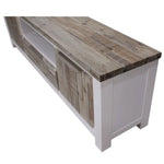 Plumeria ETU Entertainment TV Unit 210cm 2 Door Solid Acacia Timber -White Brush - Furniture > Living Room