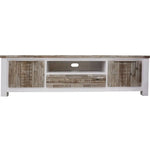 Plumeria ETU Entertainment TV Unit 210cm 2 Door Solid Acacia Timber -White Brush - Furniture > Living Room