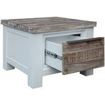 Plumeria Lamp Side Table Laptop Desk Bedside Sofa End Tables - White Brush - Furniture > Living Room