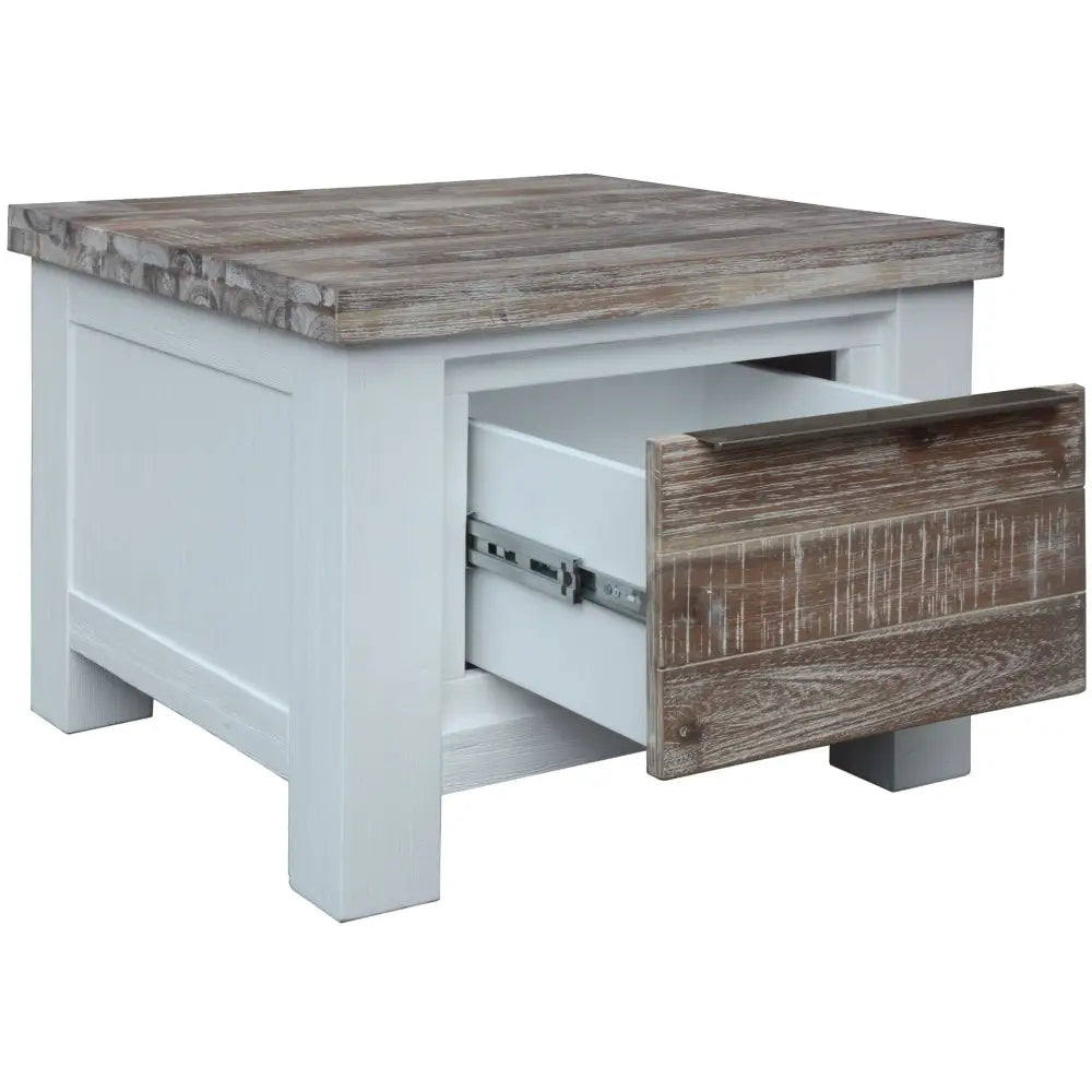 Plumeria Lamp Side Table Laptop Desk Bedside Sofa End Tables - White Brush - Furniture > Living Room