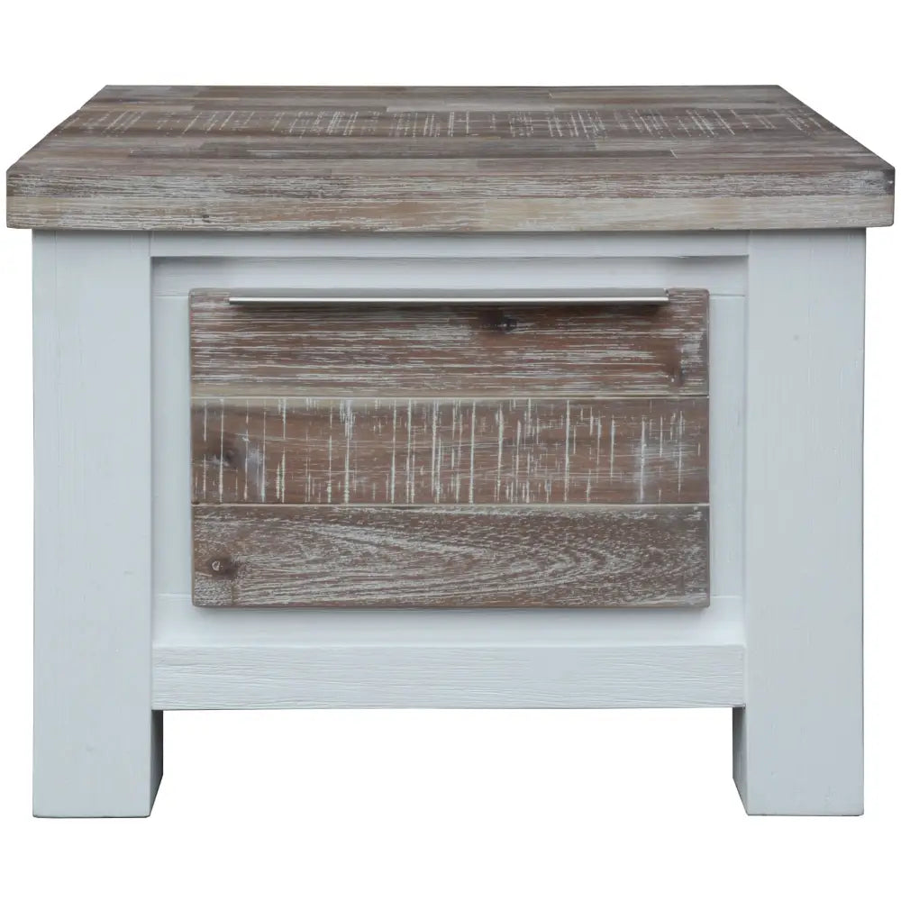 Plumeria Lamp Side Table Laptop Desk Bedside Sofa End Tables - White Brush - Furniture > Living Room