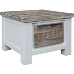 Plumeria Lamp Side Table Laptop Desk Bedside Sofa End Tables - White Brush - Furniture > Living Room