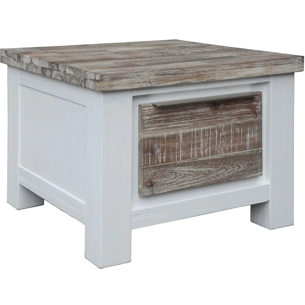 Plumeria Lamp Side Table Laptop Desk Bedside Sofa End Tables - White Brush - Furniture > Living Room