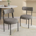 Plush Boucle Cushioned Elsa Dining Chairs in Slate Grey - Furniture > Dining > Kitchen & Dining Chairs