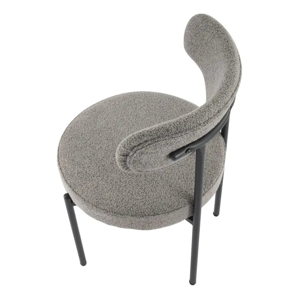 Plush Boucle Cushioned Elsa Dining Chairs in Slate Grey - Furniture > Dining > Kitchen & Dining Chairs