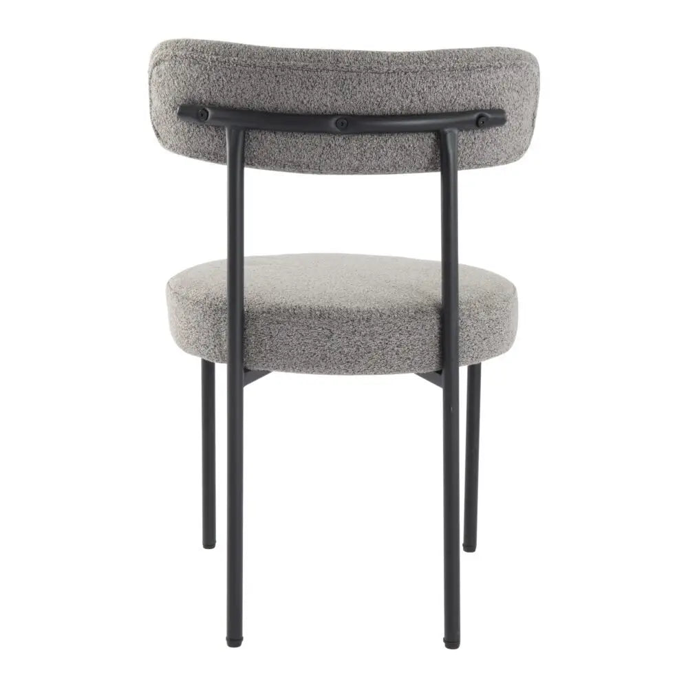 Plush Boucle Cushioned Elsa Dining Chairs in Slate Grey - Furniture > Dining > Kitchen & Dining Chairs