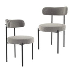 Plush Boucle Cushioned Elsa Dining Chairs in Slate Grey - Furniture > Dining > Kitchen & Dining Chairs