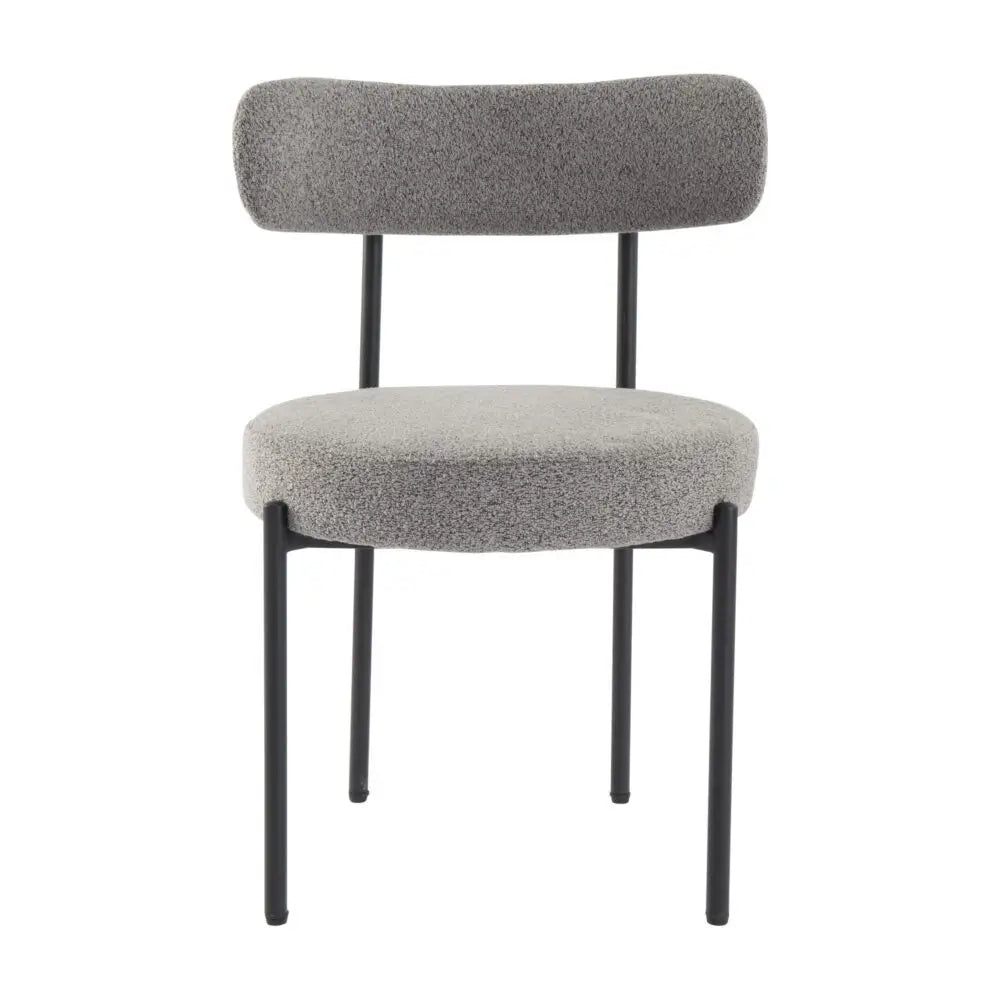 Plush Boucle Cushioned Elsa Dining Chairs in Slate Grey - Furniture > Dining > Kitchen & Dining Chairs