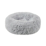 Plush Donut Faux Fur Calming Pet Nest - Grey - M - Pet Care > Dog Supplies > Dog Beds