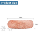 Plush Donut Faux Fur Calming Pet Nest - Salmon Pink - L - Pet Care > Dog Supplies > Dog Beds