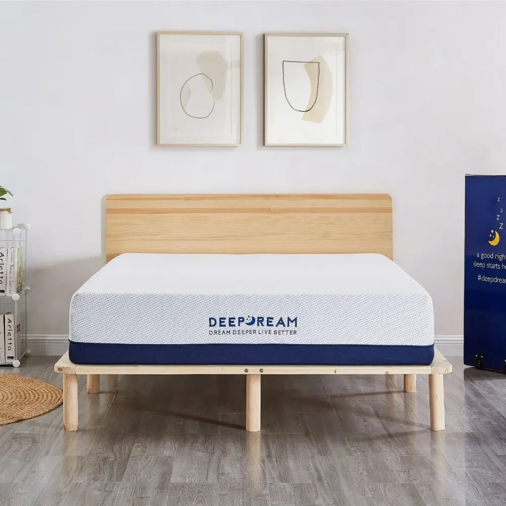 Plush Knitted Organic Cotton Memory Foam Mattress Double - Furniture > Mattresses