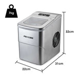 POLYCOOL 12KG Electric Ice Cube Maker Portable 2L Automatic Machine Silver - Appliances > Kitchen Appliances