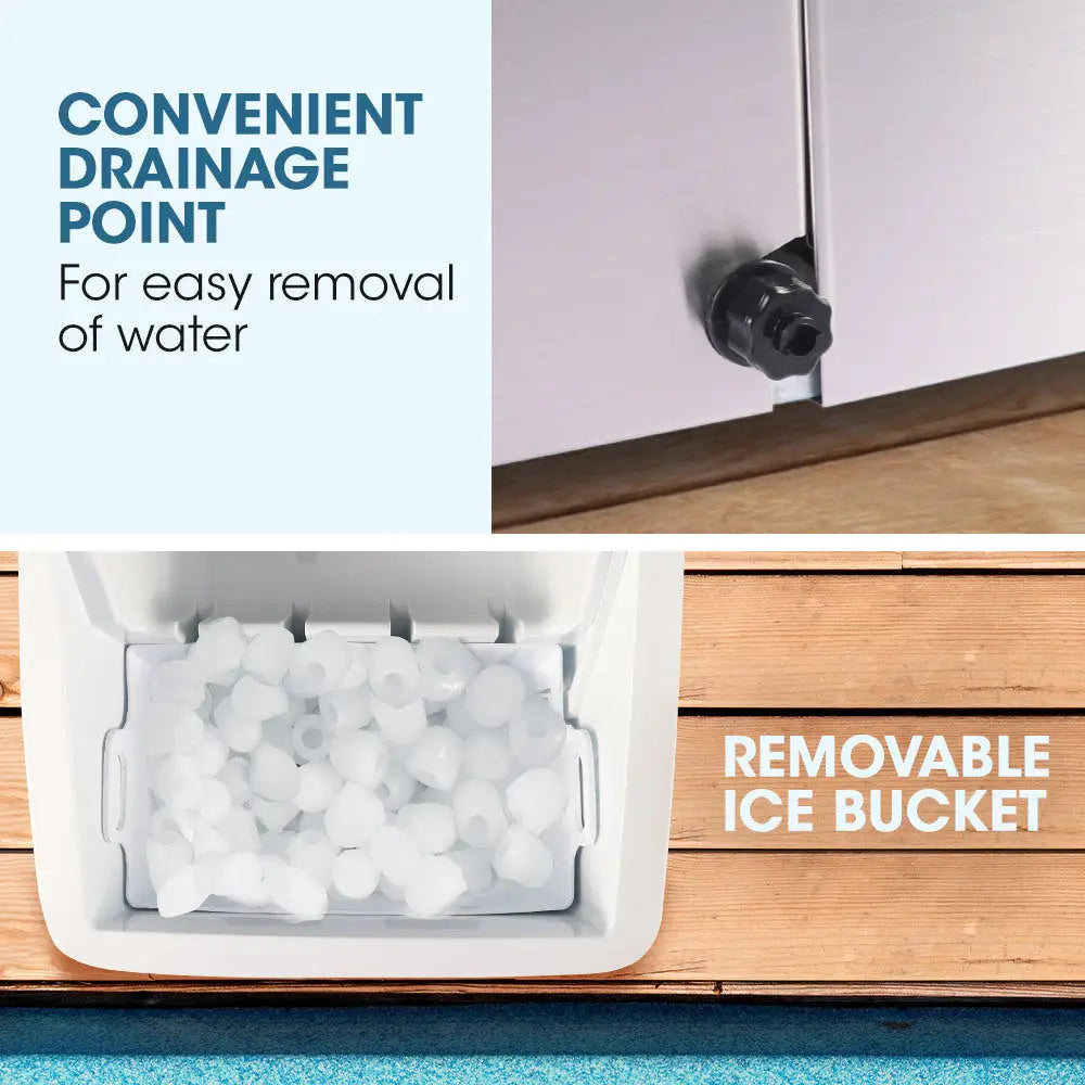 POLYCOOL 3.2L Electric Ice Cube Maker Portable Automatic Machine w/ Scoop Silver - Appliances > Kitchen Appliances