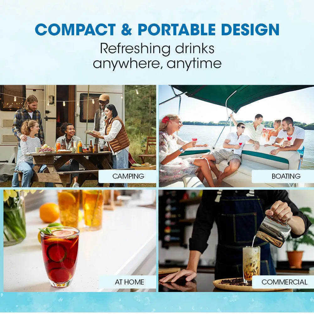 POLYCOOL 3.2L Electric Ice Cube Maker Portable Automatic Machine w/ Scoop Silver - Appliances > Kitchen Appliances