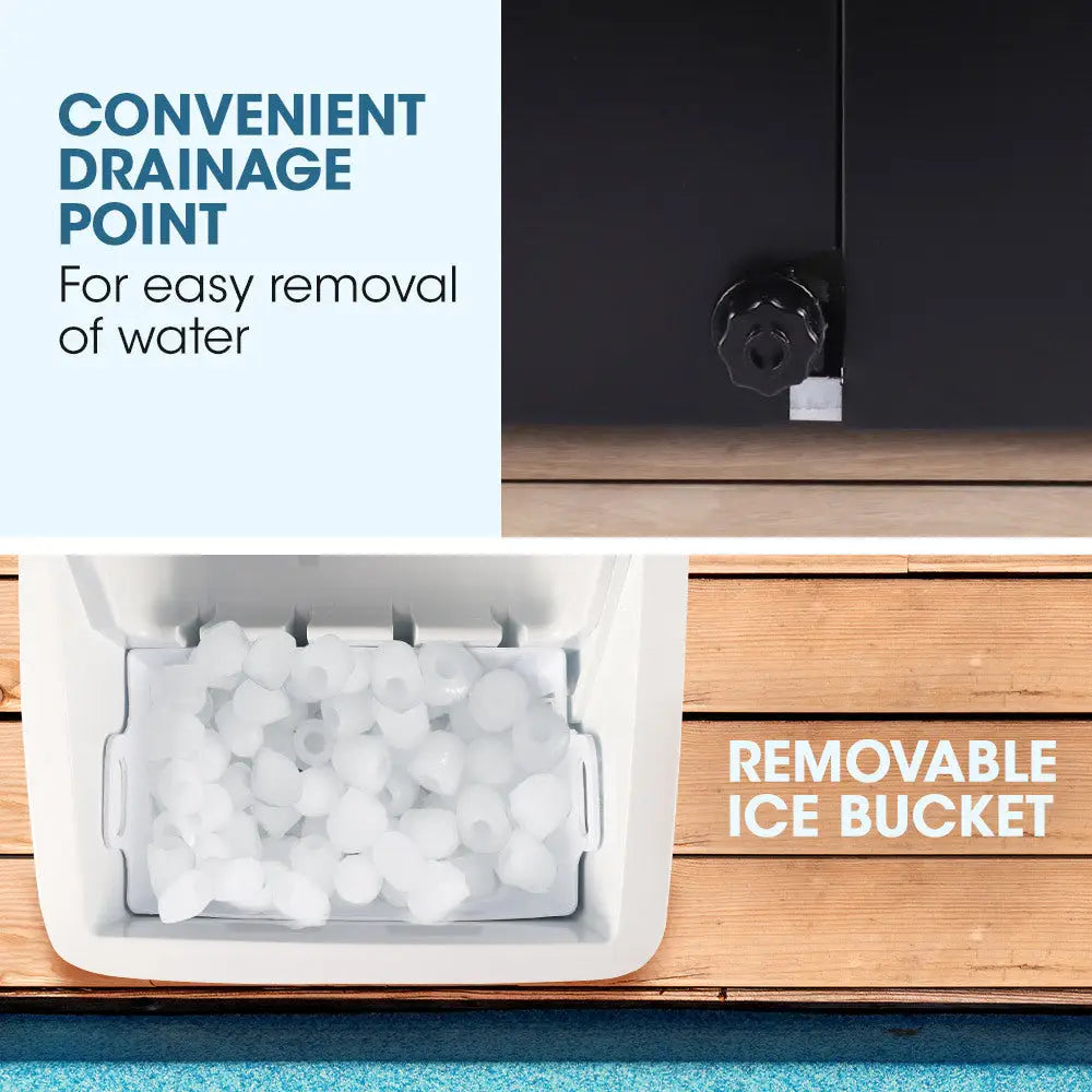 POLYCOOL 3.2L Portable Ice Cube Maker Machine Automatic with LCD Control Panel Black - Appliances > Kitchen Appliances