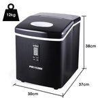 POLYCOOL 3.2L Portable Ice Cube Maker Machine Automatic with LCD Control Panel Black - Appliances > Kitchen Appliances