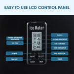 POLYCOOL 3.2L Portable Ice Cube Maker Machine Automatic with LCD Control Panel Black - Appliances > Kitchen Appliances