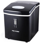 POLYCOOL 3.2L Portable Ice Cube Maker Machine Automatic with LCD Control Panel Black - Appliances > Kitchen Appliances
