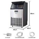 POLYCOOL Ice Cube Maker 45-65kg Commercial Ice Machine Stainless Steel Automatic with LCD Screen - Appliances > Kitchen